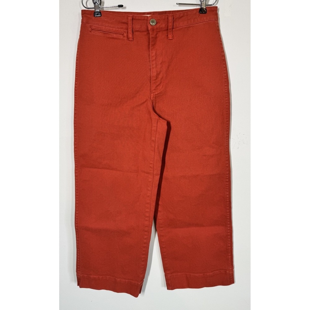 Madewell Slim Emmett Wide Leg High Rise Crop Pants Jeans Orange Size 28 Trending